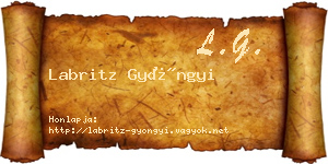 Labritz Gyöngyi névjegykártya